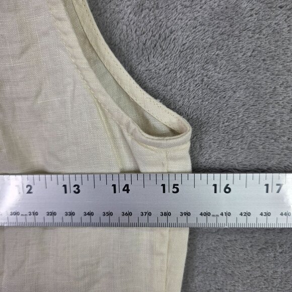 Womens Express Ivory Linen Sleeveless Shirt Dress Button-Down Tie Waist Size 1/2 - Picture 4 of 6